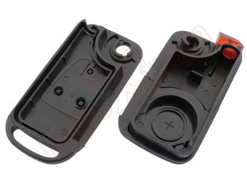 Producto Genérico - Carcasa con espadín plegable para telemando de Mercedes 4 track con infrarrojos, con 3 botones